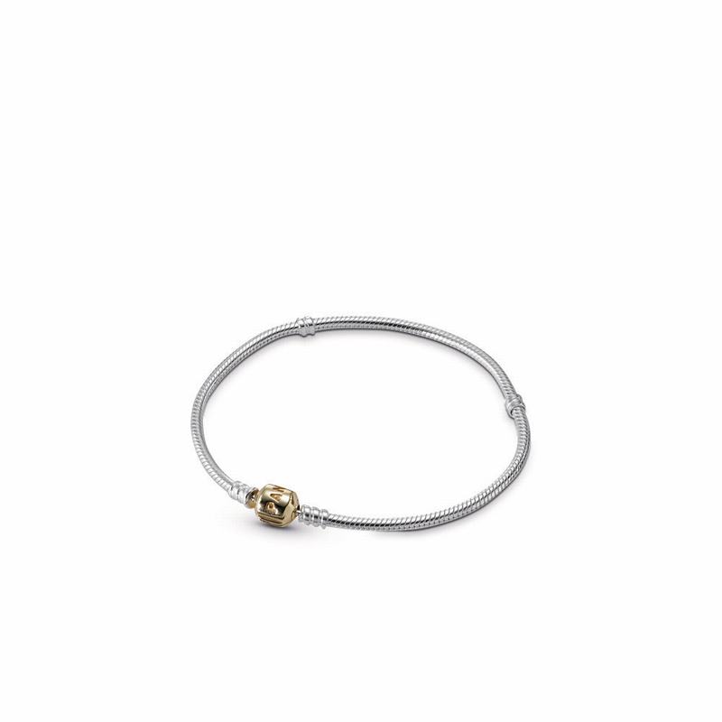 Pandora Australia Silver Charm Bracelet With 14K Gold Clasp - Two Tone | NXVKCQ581